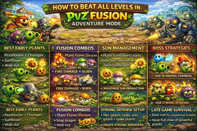 How to Beat All Levels in PvZ Fusion Adventure Mode